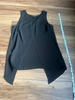 Express Black Sleeveless Handkerchief-Hem Top